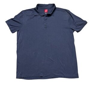 Saks Fifth Avenue Silk Knit Polo Shirt Men Large Blue Lightweight Breathable